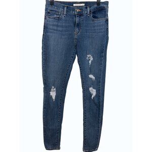 Levi’s 710 Super Skinny‎ Distressed Mid-Rise Stretch Jeans Size 29